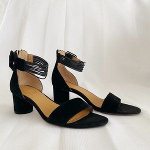 Corso Como Black Louisah Suede Ankle Strap Sandals
